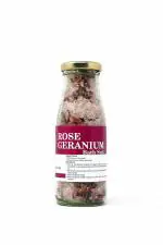 Sage & Herbs 100% Natural Rose Geranium Bath Salt | for Skin Nourishment, Relaxing, Foot Massage, and Aromatherapy | with Rose Oil, Geranium Essential Oil & Vitamin E (300g)