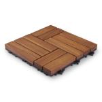 Sharpex Deck Tiles with Interlocking for Garden | 1 Piece Teak Wood Floor Decking Water Resistant Tile for Balcony, Terrace, Garden | Quick Flooring Solution for Indoor/Outdoor