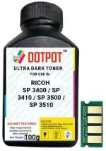Dotpot SP3510 Toner Powder with CHIP for USE in RICOH SP 3400 / SP 3410 / SP 3500 / SP 3510 Printers (Pack of 1)