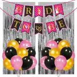 Zyozique 28 Pcs Bachelorette Party Decorations Kit,Bridal Shower Party Supplies & Engagement Party,Bride To Be Banner,Balloon And Foil Curtain Pink Pa