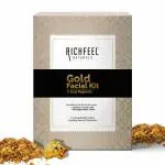 Richfeel Gold Facial Kit | Bright & Glowing Skin | Parlour Like Instant Glow With The Goodness Of Gold Foils| 250 g