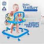 Dash Classic Baby Walker with Rattles and Hanging Toys, Adjustable Height for Infant of 6 to 20 Months (Blue)