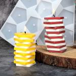 SS Enterprise Pentagon Rotatable Organic Soy Wax Candles for Home Decor, Scented Aromatic Fragrance, Smoke-Free, Pack of 2, Pink-Yellow