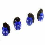 EMPIRE ELEMENTS | BLUE | New Design Bom Shape Tyre Air Valve Bom Caps, Funny Car Tyre Caps | Metal Air Valve Caps for Tyre | Cool Accessories for Car, Truck, Motorcycle, SUVs and Bikes Set of 4 Compatible with Fet AbarthAvventura