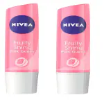 NIVEA Lip Balm, Pink Guava Shine, 24h Moisture with Natural Oils, 4.8 g (PACK OF 2)
