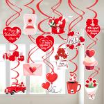 Zyozique Valentines Day Decorations Hanging Swirls / Valentines Theme Swirls Hanging (Pack Of 14)