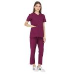 IS Indosurgicals Wine Polyester And Cotton Scrub Suits OT Dress For Doctors Women (Size 2XS)