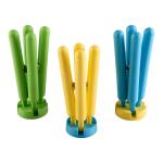 Kuber Industries Hot Stick Mate|Unbrakable Plastic Hot Plate Stand|Pot Holder for Protect Floor & Table from Heat Damage|Scratches|Pack of 3 (Assorted)