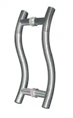 Implemental Stainless Steel S Type Glass Door Handle, Pipe Pull Handle for Glass Door Pack of 1 Set (10 inch)(Silver)