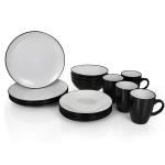 Urban Snackers Black Porcelain Dinner Set