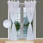 Jvin Fab Pearl White Polyester Curtains, 5.5 Feet