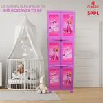 SPPL CLASSIC LIBERTY Liberty 6ft Barbie-Unicorn Theme Hanger System Plastic Wardrobe|Cupboard For Kids & Adults - Pink