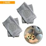 Safe-o-kid Crawling Baby, Toddler, Infant Anti-Slip Elbow And Knee Pads/Guards-Grey Pack of 2