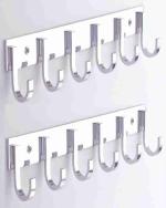 Craftbin Bathroom Cloth Hooks, Door Hanger, Hooks For Hanging Towel, Napkin Hook Rail 6 (Pack of 2)