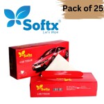 SOFTX Car Tissue Box, 80 Pulls, 2-Ply Tissues, Pack of 25