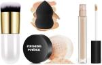 Toroka Women Makeup Kit Combo (Concealer, Puff, Lose Powder, Foundation Brush)