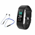 PunnkFunnk D115 Smart Band All Android & iOS Device with PF100 Bluetooth Neckband Combo