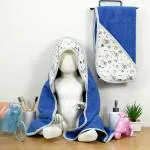 Rangoli 100% Cotton Baby Towel For New Born | Soft & Skin-Friendly Baby Bath Towel (Pack Of 2) | Blue