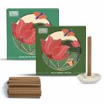 HELP US GREEN Fragrance Eucalypytus and Tulsi Flavour Dhoop Sticks for Pooja (50 pcs), Pack of 2 Dhup Batti with Holder, Agarbatti, Incense Stick, Sandal, Cones, Cup, Sambrani (25 Sticks/pack)