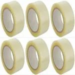 Sof Sole Cello Transparent Adhesive BOPP Tape 2'' inch Width x 40 Meter Length Roll - Packing Tape (Combo of 6 Rolls)