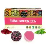 TEACURRY Rose Green Tea (1 Month Pack, 30 Tea Bags) - Helps with Weight Loss, Skin Glow, Digestion