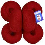 Woolen thread for Knitting, Art craft work - Red ( Pack of 6)