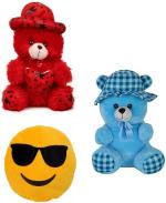 KT KASHISH TOYS Toys soft toy Red love cap, blue cap with atitude smiley (25-30 cm) - 30 cm (Multicolor)