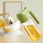 Rich mart Oil Sprayer Dispenser, Acssart 2 In 1 Glass Oil Sprayer Dispenser, Refillable Cooking Oil Spray Bottle, Oil Dispenser For Kitchen Spray