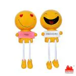 Make A Wish Snowbird Multicolor Cute Romantic Love Hanging Legs, Couple Smiley Showpiece (Pack Of 2)