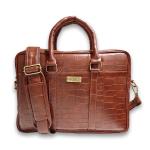 Probus 13.3 Inch Brown Leather Laptop Messenger Bag With Shoulder Strap Laptop Sleeve/Cover (Brown, 13.3 inch)