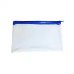 GIFTINGURU Plain Blue Transparent Pencil Pouch for Kids Pack of 10