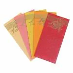 minimal affairs: 50 Pcs Paper Shagun Envelopes for Cash Gifting in Weddings, Birthdays, etc. - Murli, Mor Pankh Design, 5 Different Color