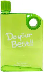 See Inside Portable Notebook Style Slim Water Bottle Flat Drinks Notebook Bottle 380 ml Bottle (Pack of 1, Green, Plastic)