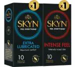 SKYN ExtraLube Non Latex Condom Pack of 10 and Intense Feel Non Latex Condoms Pack of 10