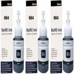 TEQUO T664 Ink Compatible for Epson L130 , L360 , L380 , L350 , L361 , L565 , L210 , L220 , L310 , L355 , L365 , L385 , L405 , L455 ,L485 , L550 , L1300 (3 Black Bottle) Black - Twin Pack Ink Bottle