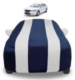 Auto Hub Car Cover Compatible with Skoda Laura with Mirror Pockets, Triple Stitched, Water Resistant Car Body Cover, Navy, Silver
