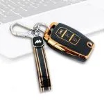 SLC-e TPU Leather Car Key Cover Compatible with Mahindra XUV 300 Alturas (with Key Chain) (PACK OF 1)
