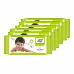 Little Angel Super Soft Cleansing Baby Wipes, 432 Count, Enriched with Aloe vera & Vitamin E, pH Balanced, Dermatologically Tested & Alcohol-free, Pack of 6, 72 count/pack