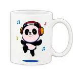 Mug Morning Panda Mug I Cute Panda Panda Listening Music Cute Panda Panda Milk Ceramic Mug 325ml (White)