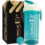 MuscleXP Gym Shaker PRO XP Blender 100 % Leakproof Guarantee Shaker Blender 650 ml with Compartment, For Protein, Pre Workout and BCAAs, BPA Free Material Sipper Bottle (Sea Green)