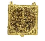 Kalarambh Bharat Haat Yellow Brass Jewellery Box Handicraft Art 9 x 10 x 4 cm