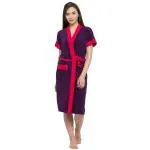 ELEVANTO PREMIUM DRY TECH TERRY MATERIAL HALF SLEEVE WITH FRONT POCKET BATHROBE FOR WOMENS