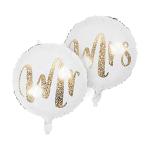 Hippity Hop Rubber Silver Mr Printed Foil Balloon, Mrs Printed Foil Balloon (Pack Of 2)