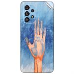 GADGETSWRAP Printed Vinyl Skin Sticker for Samsung Galaxy A53 (5G) - persons hand blue