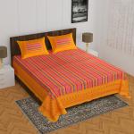 Maa Collection Double Cotton Jaipuri Print Bedsheet 90*100 inches with 2 pillow covers