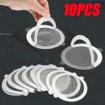 WELTWORLD Round Disposable Shower Drain Hair Catcher, Shower Drain Cover, Floor Sink Strainer Filter Mesh with Stickers for Bathroom, Bathtub, and Kitchen (Multicolor) (10 pcs)