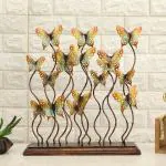vedas Multicolour Metal Navya Cluster Butterflies Table Decor Showpiece Figurine Home Decor (Size 17 x 19 Inches)