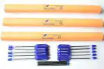 Swarnalekha Blue Plastic 14 inch Rubber Grip Ballpoint Pen and Notebook Cover 18 pc.