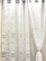 SC'S FABULOUS HOME SC'S FABULOUS HOME Polyster Heavy Tissue net Curtains for Long Door 9 feet Set of 2 -White - 9ft