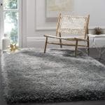 Hitex Carpet Microfibre Dark Grey Fluffy Area Rugs - 6 X 8 Feet